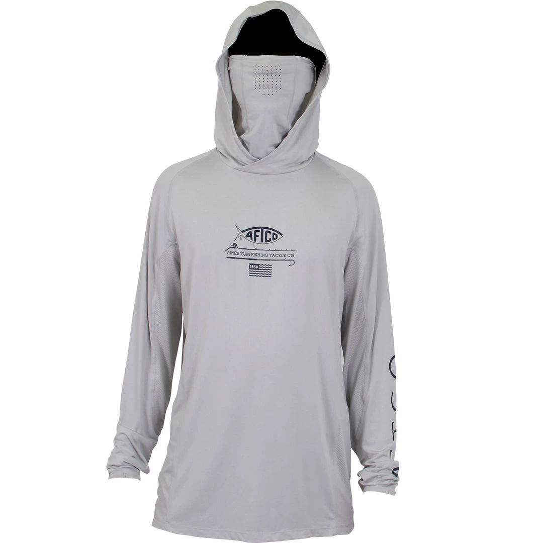 AFTCO Men's Barracuda Geo Cool™ Hooded LS Performance T-Shirt