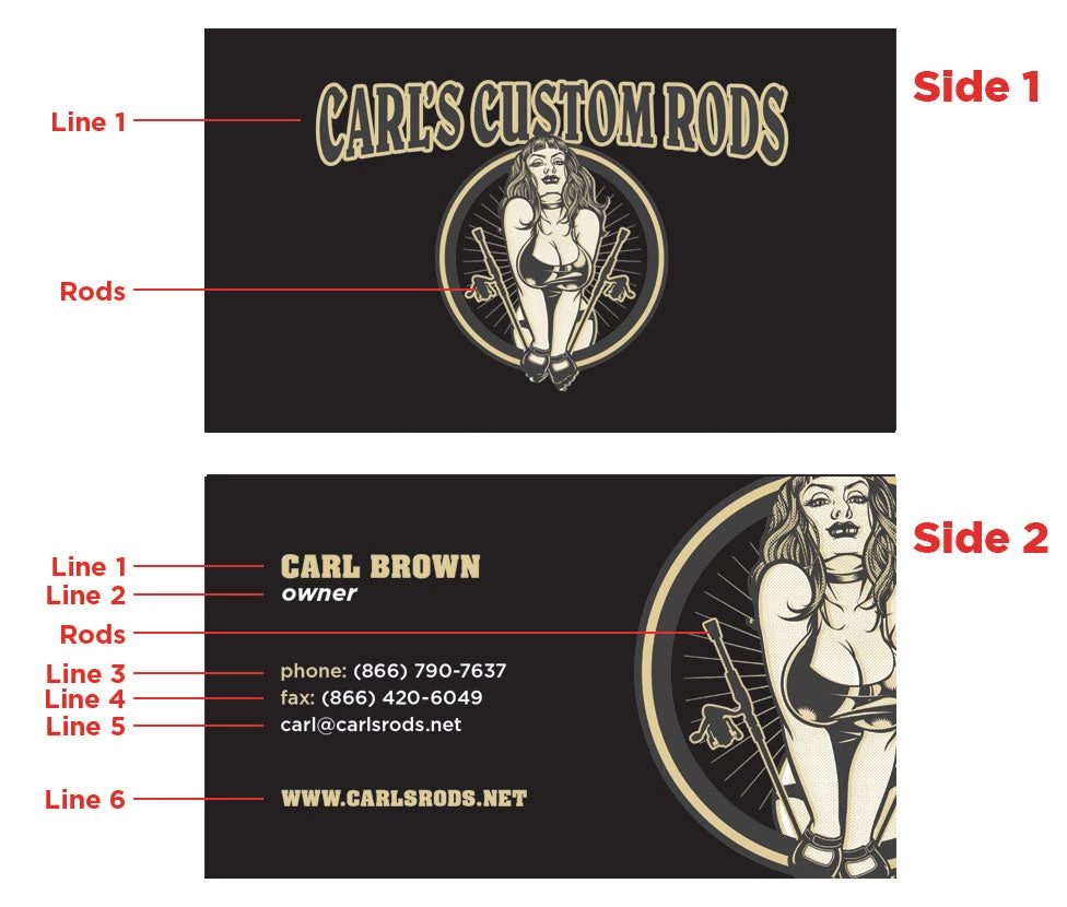 Mud Hole Gear Custom Business Cards: Pinup Girl