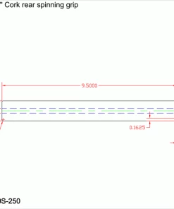 CRB Straight Rear Grip With Single Tenon For Spinning Rods