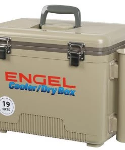 Engel USA Engel 19 Qt. Cooler/Dry Box With Rod Holders - Tan