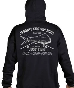 Mud Hole Gear Custom Hoodie: Vintage Distressed Fish And Rods