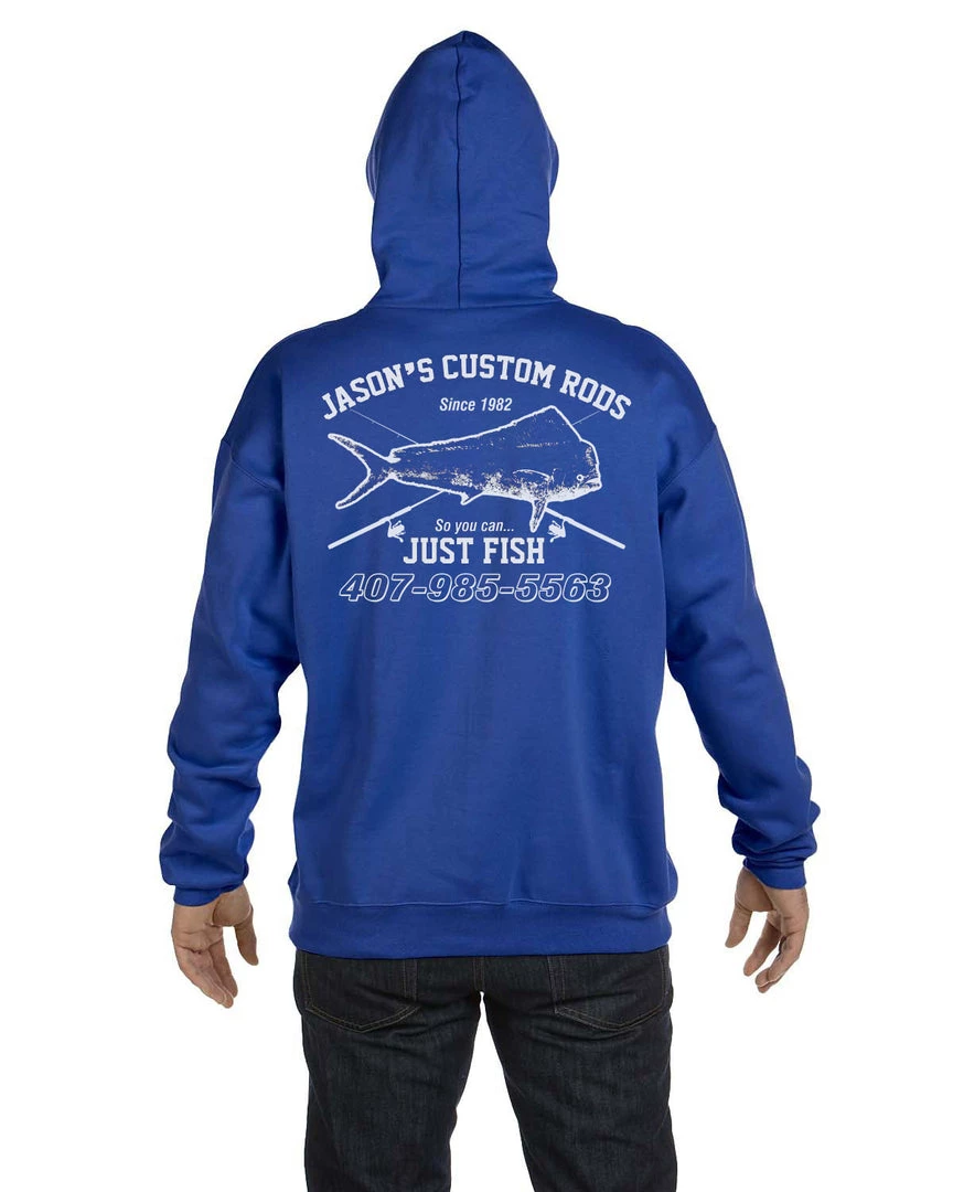 Mud Hole Gear Custom Hoodie: Vintage Distressed Fish And Rods