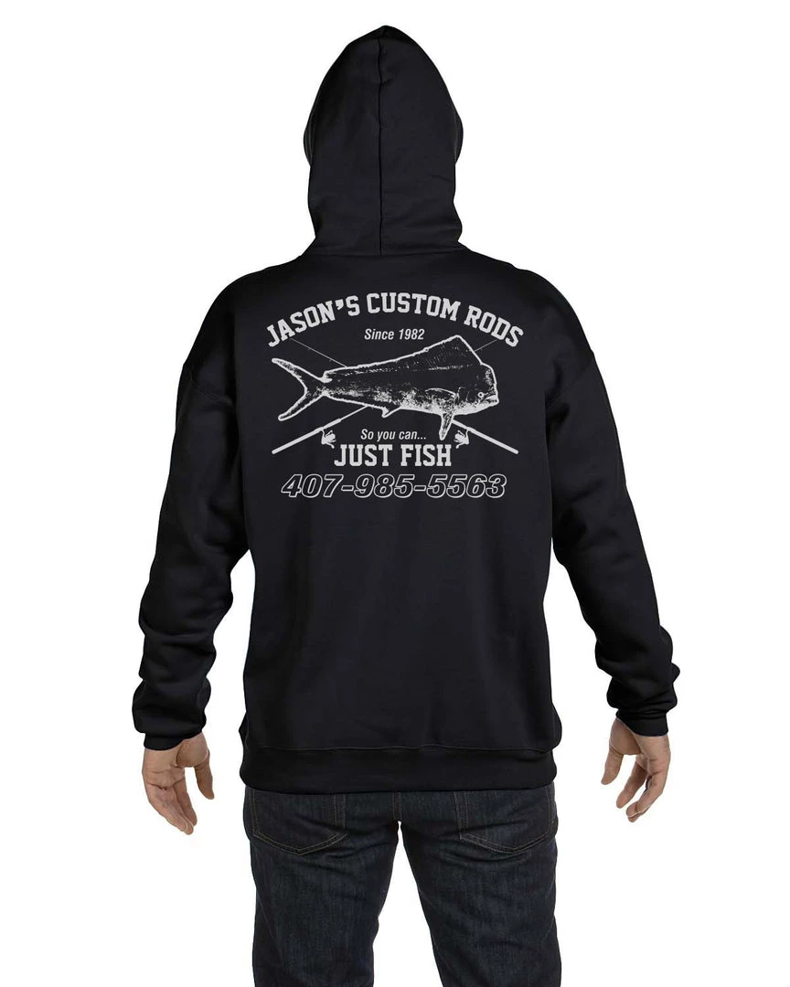 Mud Hole Gear Custom Hoodie: Vintage Distressed Fish And Rods