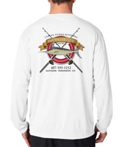 Mud Hole Gear Long-Sleeve Mesh Performance Tee: Life Ring With Crossing Rods