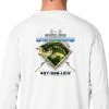 Mud Hole Long-Sleeve Mesh Performance Tee: Largemouth Bass Chasing Lure