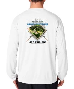 Mud Hole Long-Sleeve Mesh Performance Tee: Largemouth Bass Chasing Lure