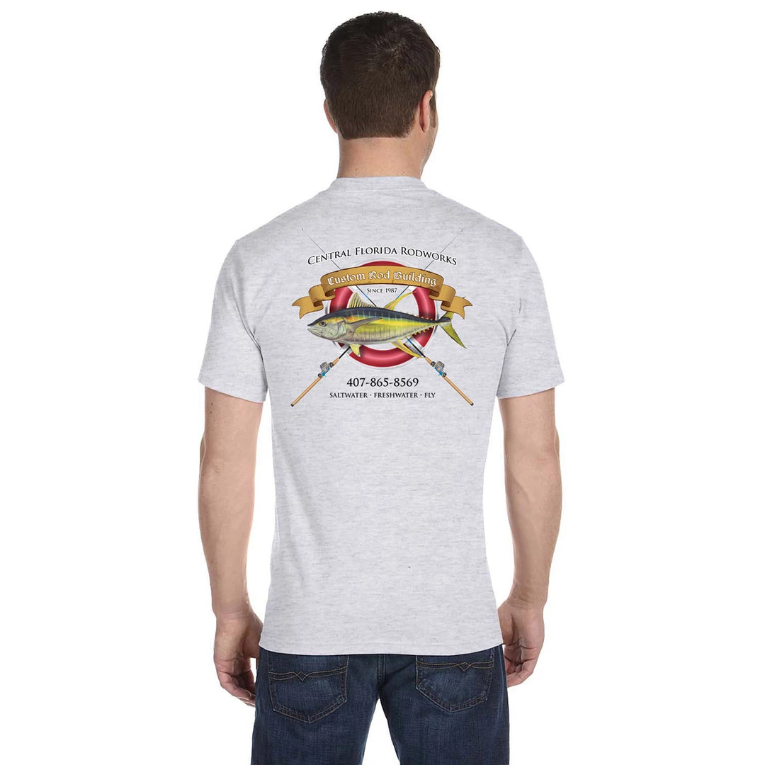 Mud Hole Custom T-Shirt: Life Ring With Crossing Rods Gear