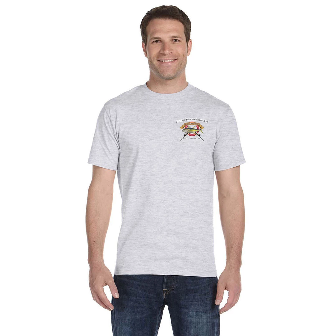 Mud Hole Custom T-Shirt: Life Ring With Crossing Rods Gear