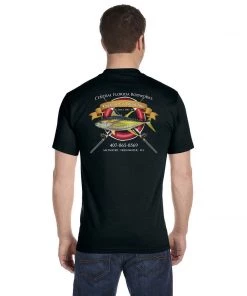Mud Hole Custom T-Shirt: Life Ring With Crossing Rods Gear