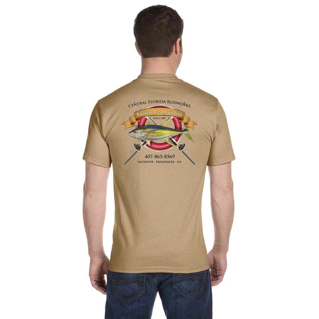 Mud Hole Custom T-Shirt: Life Ring With Crossing Rods Gear