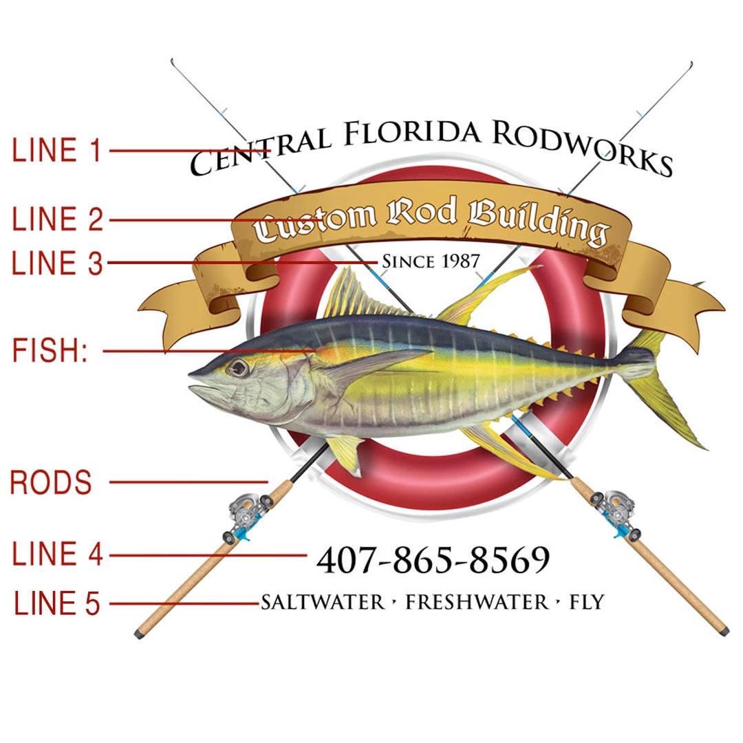 Mud Hole Custom T-Shirt: Life Ring With Crossing Rods Gear