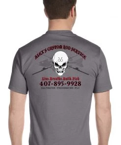 Mud Hole Custom T-Shirt: Skull With Crossing Rods Gear