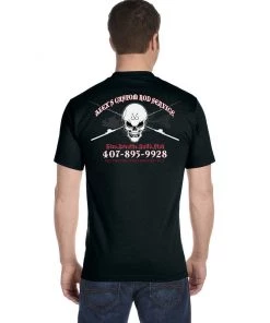 Mud Hole Custom T-Shirt: Skull With Crossing Rods Gear
